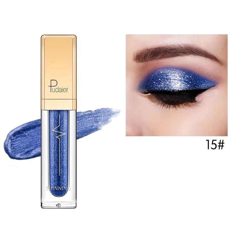 18 Farben Mikro Glitzer Lidschatten flüssig, Ziegelstein Perlglanz Lidschatten flüssig wasserfestes Make-up Smokey Make-up langanhaltender Lidschatten 15 von Joom DACH