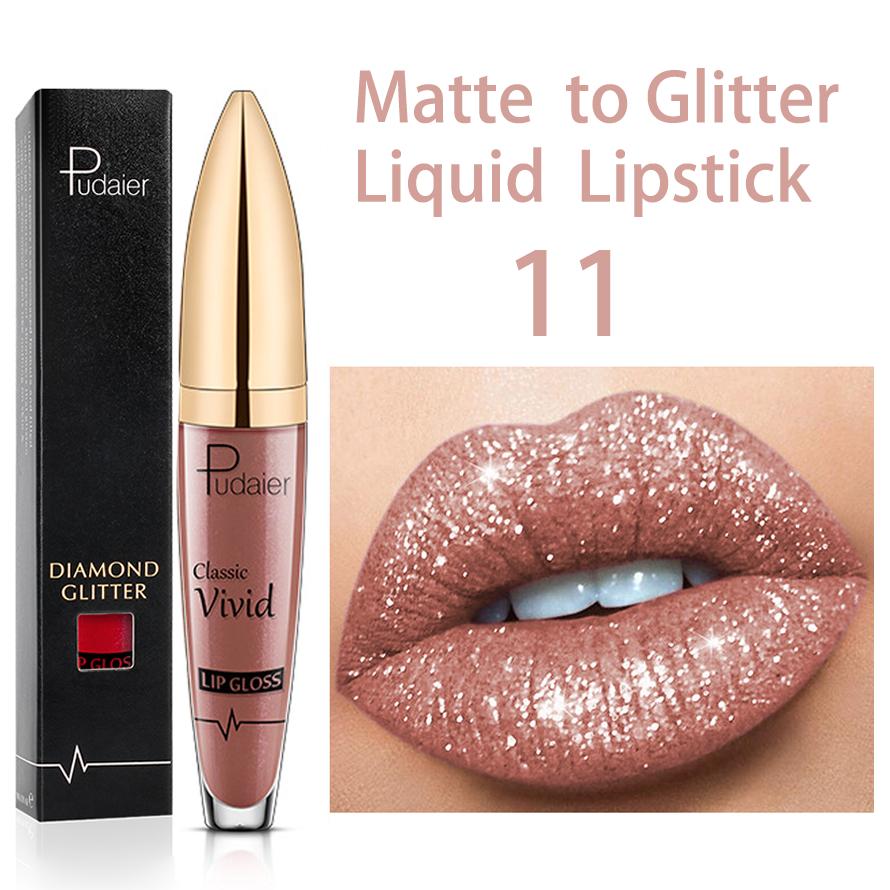 18 Farben glänzender Lipgloss für Frauen, langanhaltend, matt, glitzernd, flüssiger Lippenstift, diamantglänzender Lipgloss, wasserfestes Lippen-Make-up 11 von Joom DACH