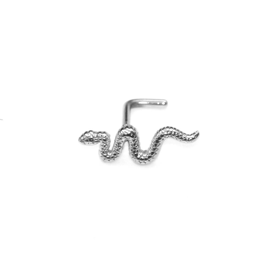 18 g 20 g L-förmiger Nasenstecker, Schlangen-Nasenpiercing, 100 % 316 Edelstahl, Körperpiercing-Schmuck für Männer und Frauen, Geschenk von Joom DACH