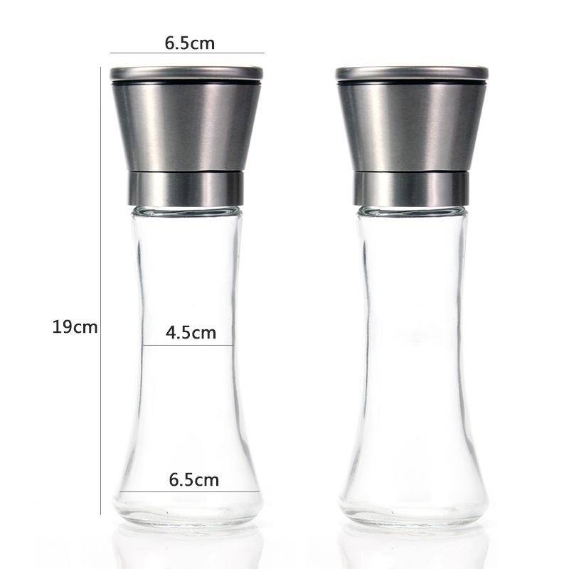 180/200ML Edelstahl Glas Pfeffermühle Manuelle Salz Pfeffermühle Küchenhelfer Gewürzflasche Mühle Haushaltswerkzeug von Joom DACH