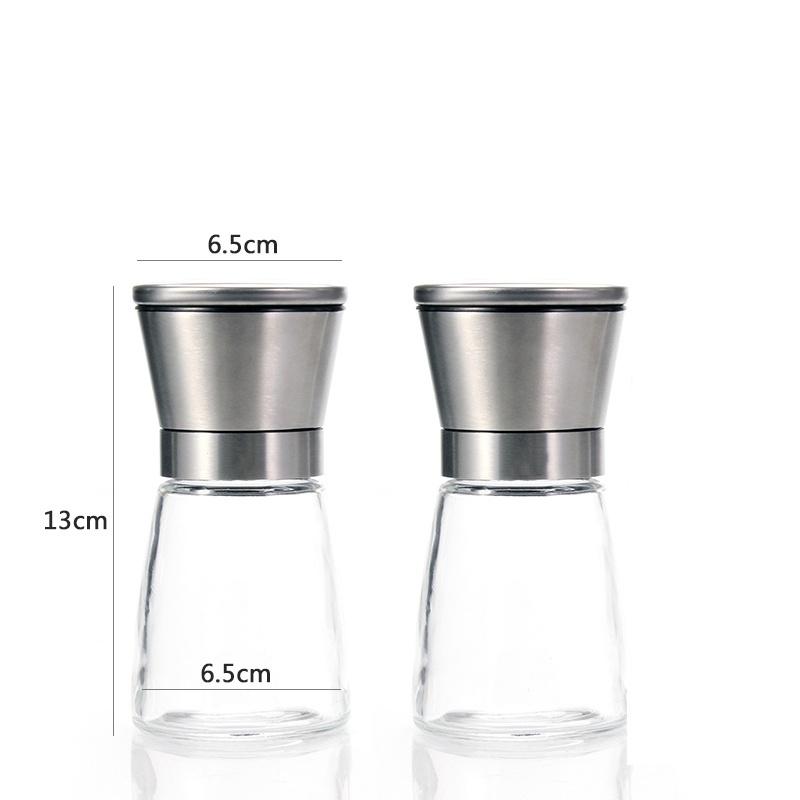 180/200ML Edelstahl Glas Pfeffermühle Manuelle Salz Pfeffermühle Küchenhelfer Gewürzflasche Mühle Haushaltswerkzeug von Joom DACH
