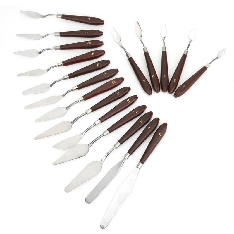 18Pcs Farbe Schaber Messer Exquisite Kunststoff Griff Öl Malerei Werkzeug Kunst Liefert von Joom DACH