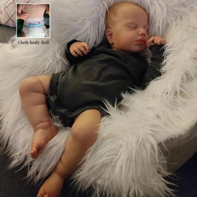 19 Zoll große realistische Reborn-Babypuppen LouLou schlafende lebensechte Wiedergeburtspuppen mit weichem Körper, süße Neugeborenen-Babypuppe mit Spielzeugzubehör, Geschenk für Kinder ab 3 Jahren cloth body von Joom DACH