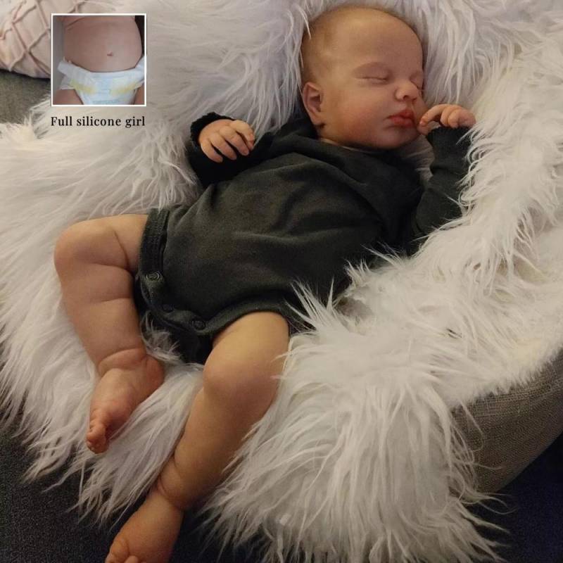 19 Zoll große realistische Reborn-Babypuppen LouLou schlafende lebensechte Wiedergeburtspuppen mit weichem Körper, süße Neugeborenen-Babypuppe mit Spielzeugzubehör, Geschenk für Kinder ab 3 Jahren full silicone girl von Joom DACH