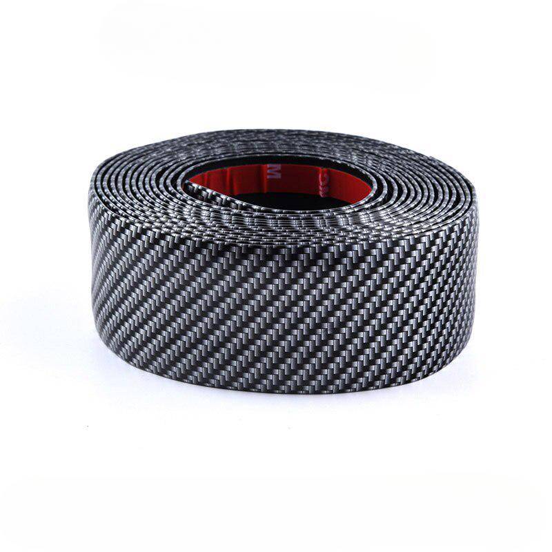 1M Carbon Fiber Gummi Styling Auto Aufkleber Türschweller Schutz Waren Zubehör Carbon Türschwelle für Auto Zubehör 1M*5CM schwarz von Joom DACH