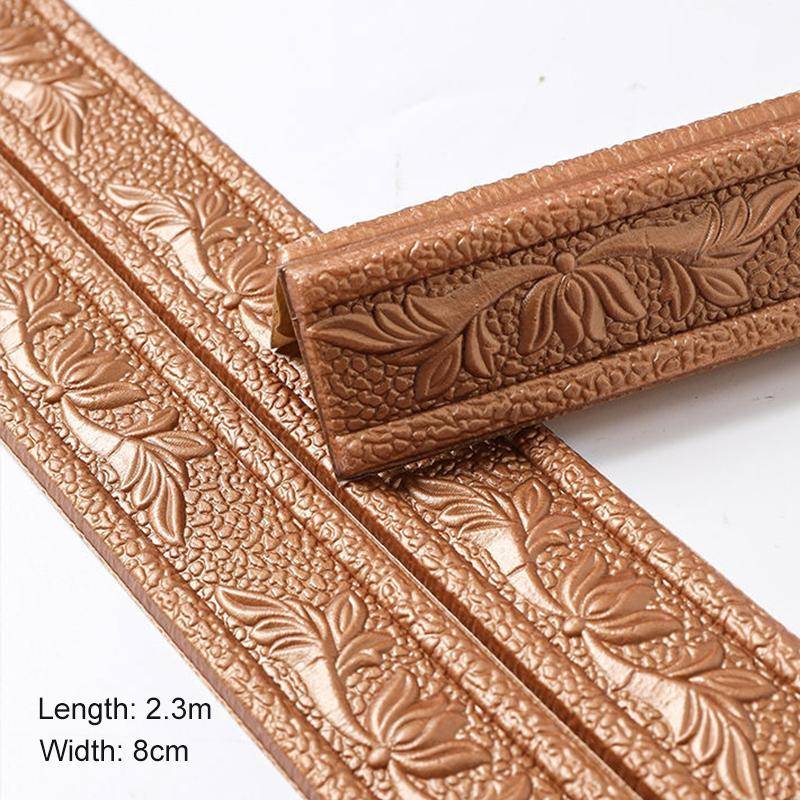 1PC/230CM*8CM 3D Schaum Wand Aufkleber Selbst Linie Sockel Wasserdicht bronze von Joom DACH
