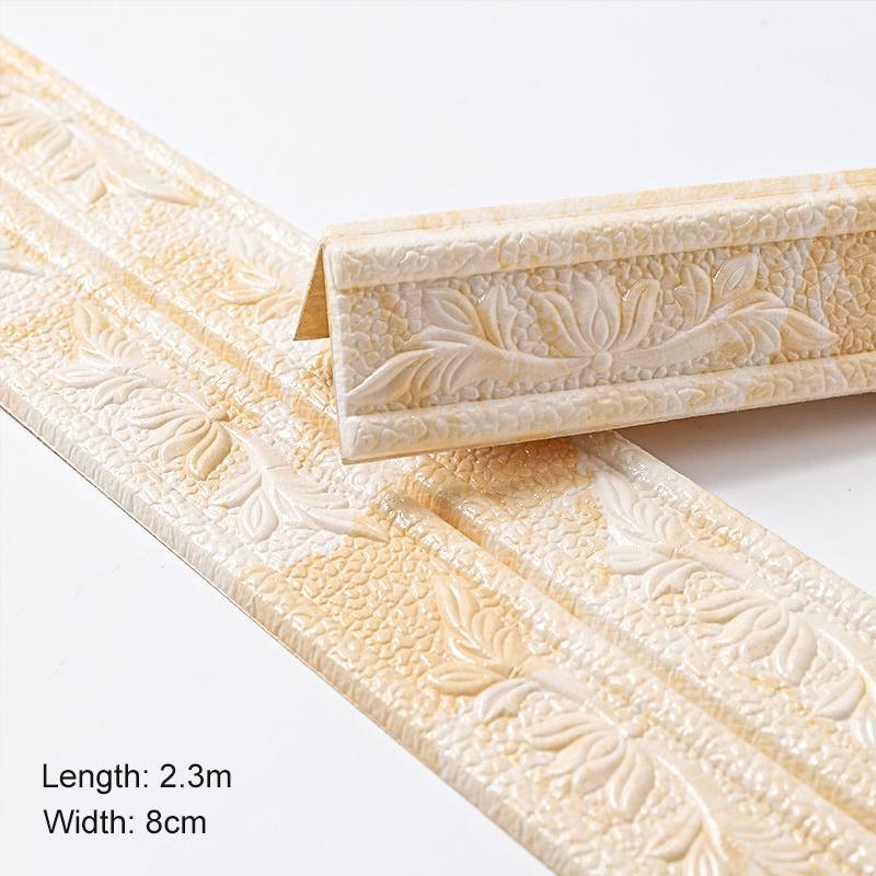 1PC/230CM*8CM Linie Sockel Wasserdicht 3D Schaum Wand Aufkleber Selbst gelb von Joom DACH