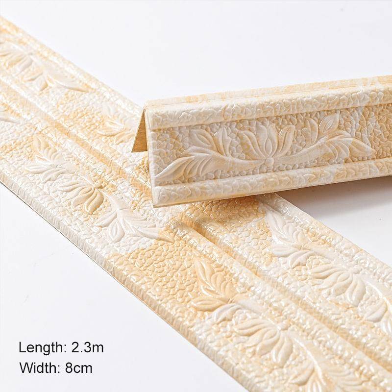1PC/230CM*8CM Linie Sockel Wasserdicht 3D Schaum Wand Aufkleber Selbst gelb von Joom DACH