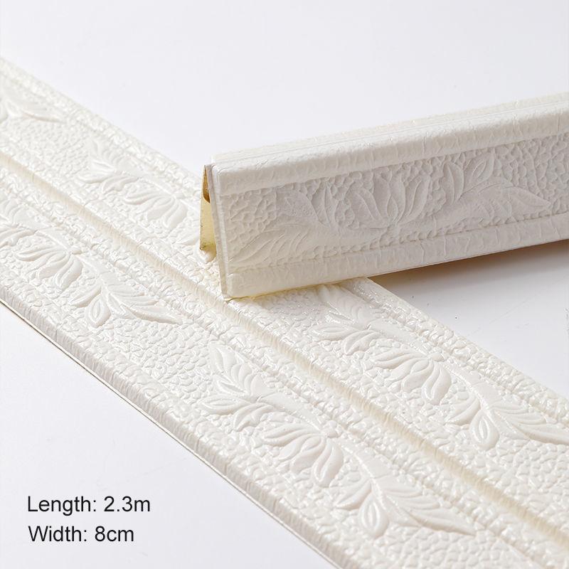 1PC/230CM*8CM Linie Sockel Wasserdicht 3D Schaum Wand Aufkleber Selbst weiß von Joom DACH