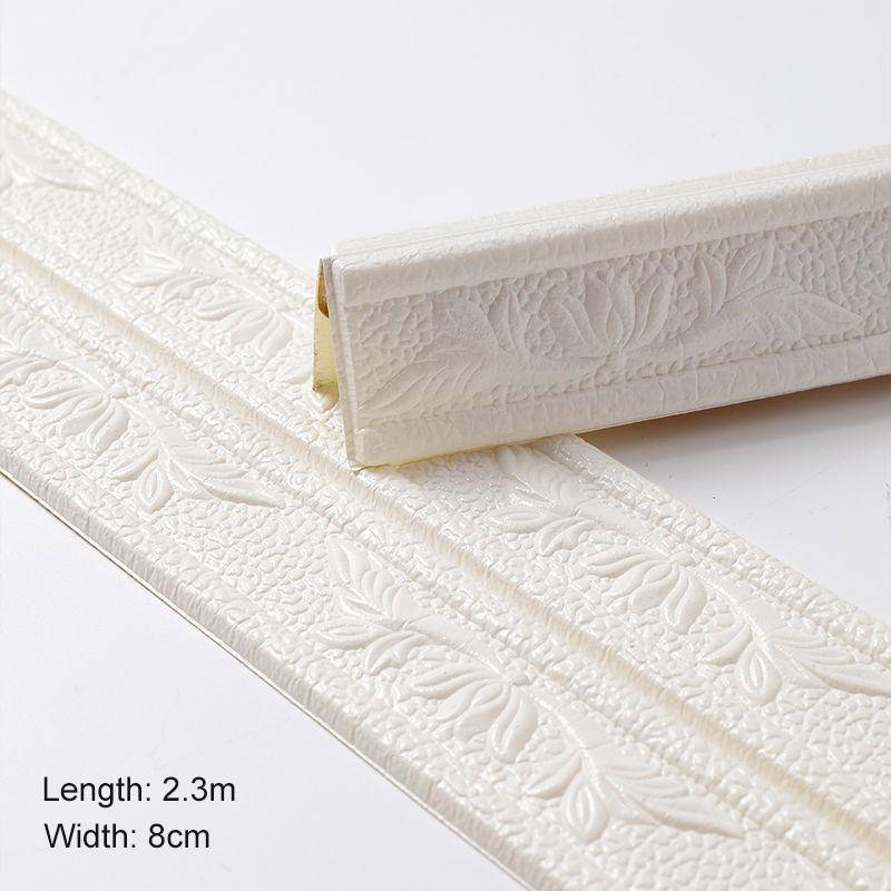 1PC/230CM*8CM Linie Sockel Wasserdicht 3D Schaum Wand Aufkleber Selbst weiß von Joom DACH