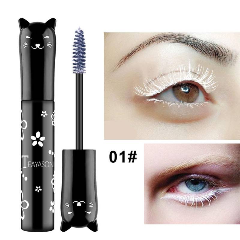 1PC Augen Make-Up Farbe Mascara Wasserdicht Schnell trocknend Wimpern Curling Verlängerung Make-Up Wimpern Party Bühne Verwenden TSLM2 8g weiß von Joom DACH