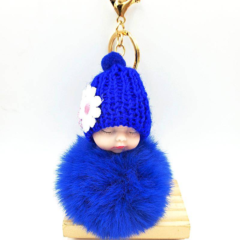 1PC Flauschigen Puppe Schlüsselanhänger Schlaf Baby Schöne Plüsch Frauen Anhänger Spielzeug Pelz Ball Ornamente von Joom DACH