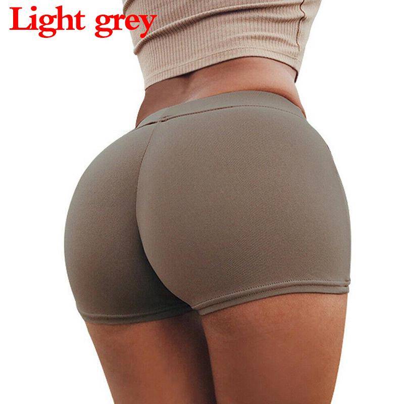 1PC Frauen Gym Einfarbig Hosen Sport Hosen Dünne Jogginghose Shorts Flexible Mode Sommer Mode 2XL licht grau von Joom DACH