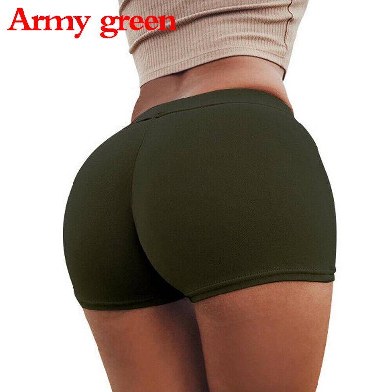 1PC Frauen Gym Einfarbig Hosen Sport Hosen Dünne Jogginghose Shorts Flexible Mode Sommer Mode M armee grüne von Joom DACH