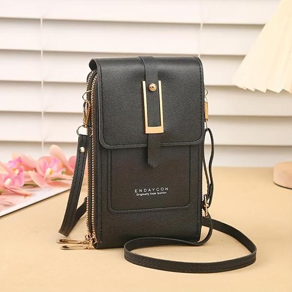 1PC Frauen Taschen Weiche Geldbörsen Touchscreen Handy Geldbörse Umhängetasche Schulter Gurt Handtasche für Weibliche schwarz von Joom DACH