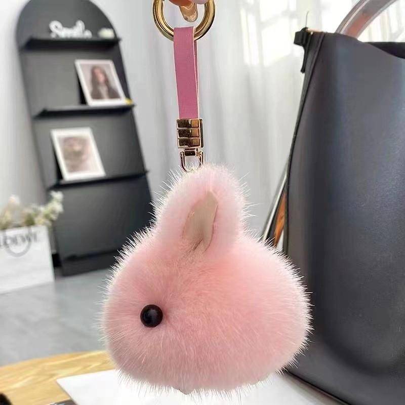 1PC Hase Schlüsselanhänger weich niedlich Faux Kaninchen Pelz Auto Handtasche Schlüsselanhänger einfache und modische Accessoire für Frauen Männer rosa von Joom DACH