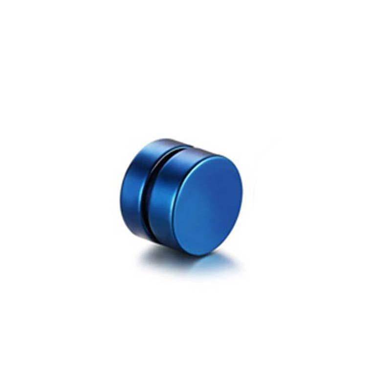 1PC Herren-Ohrstecker mit starkem Magnet, magnetisch, nicht durchdringend, runder Kreis, Ohrschmuck 12mm blau von Joom DACH