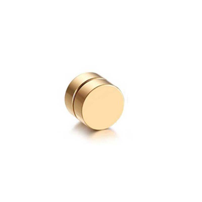 1PC Herren-Ohrstecker mit starkem Magnet, magnetisch, nicht durchdringend, runder Kreis, Ohrschmuck 8mm gold von Joom DACH