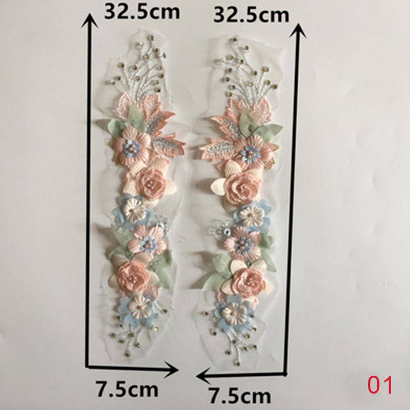 1PC Hochzeit Spitzenkragen Patch Nähen 3D Applikation Stickerei Tüll Dreidimensionale Blumen Kleid 1 von Joom DACH