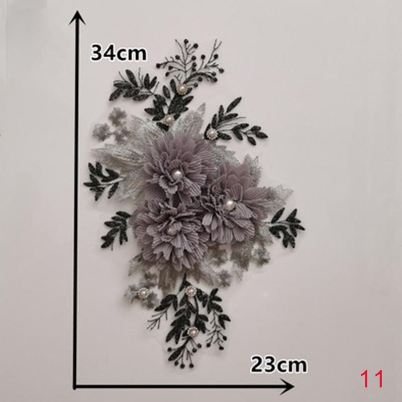 1PC Hochzeit Spitzenkragen Patch Nähen 3D Applikation Stickerei Tüll Dreidimensionale Blumen Kleid 11 von Joom DACH