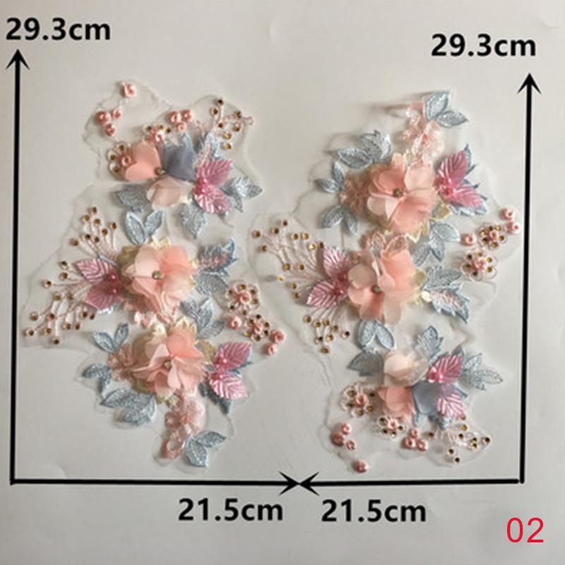 1PC Hochzeit Spitzenkragen Patch Nähen 3D Applikation Stickerei Tüll Dreidimensionale Blumen Kleid 2 von Joom DACH