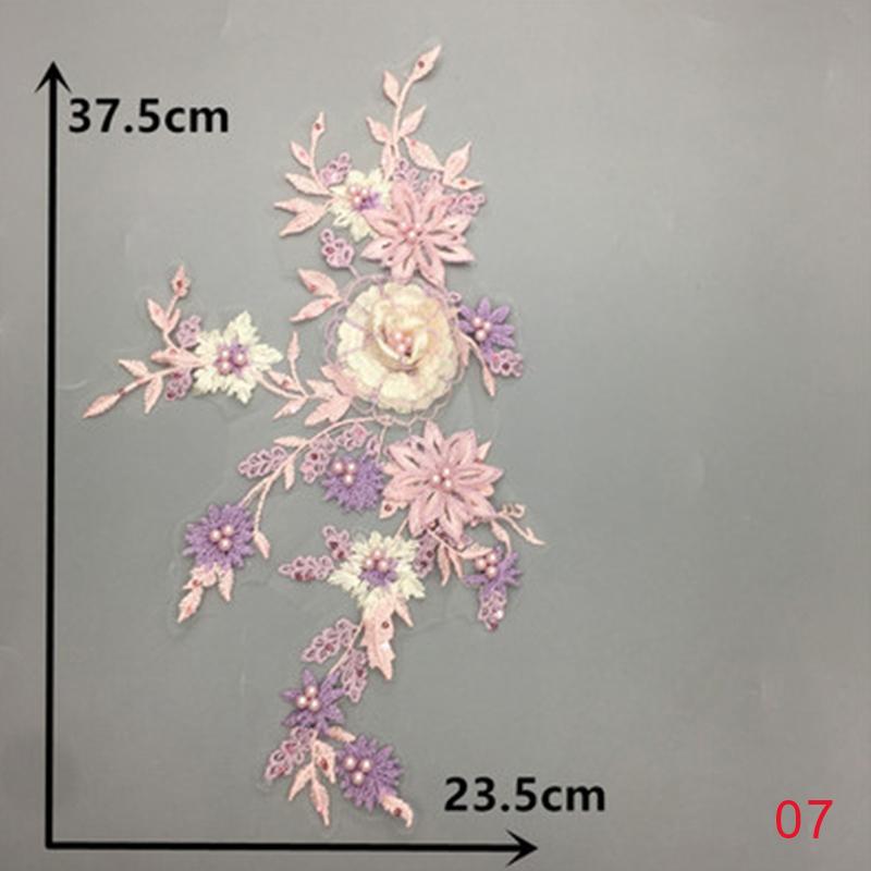 1PC Hochzeit Spitzenkragen Patch Nähen 3D Applikation Stickerei Tüll Dreidimensionale Blumen Kleid 7 von Joom DACH