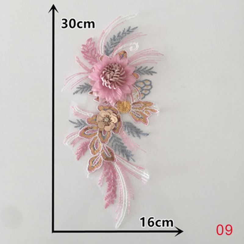 1PC Hochzeit Spitzenkragen Patch Nähen 3D Applikation Stickerei Tüll Dreidimensionale Blumen Kleid 9 von Joom DACH