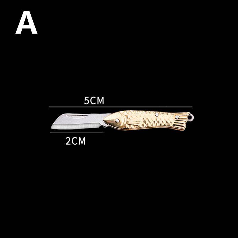 1PC Messing Miniatur Schlüsselanhänger Klappmesser Mini Werkzeug Taschenmesser Edelstahl A von Joom DACH
