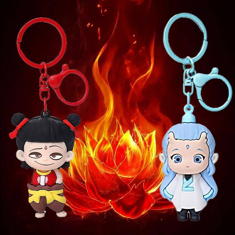 1PC Ne Zha 2 2025 Nezha Aobing for Children Gifts Bag Pendant Cartoon Anime Action Figures Keychain Keys Ring Accessories von Joom DACH