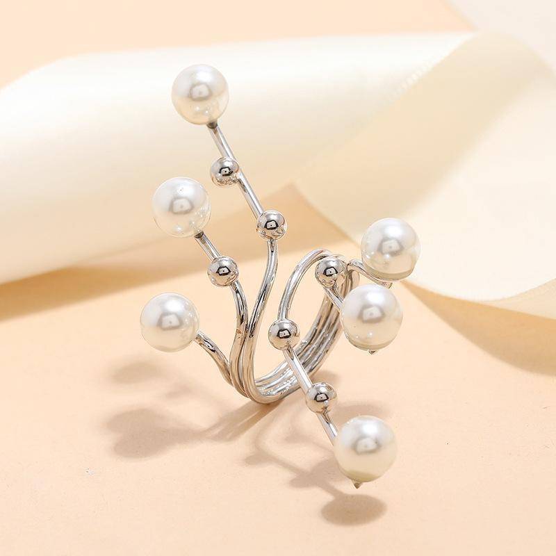 1PC Neue Elegante Übertreibung Doppel Schicht Ringe für Frauen Mode Zubehör Hochzeit Schmuck silber von Joom DACH