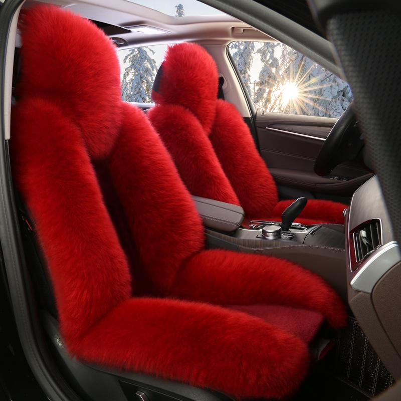 1PC Neue Schaffell Pelz Auto Sitzbezug Universal Wolle Auto Kissen Vorne Auto Sitzbezug Auto Zubehör Auto Sitze auto-styling Auto Innen Weihnachtsgeschenk Seat cushion sets of rot von Joom DACH