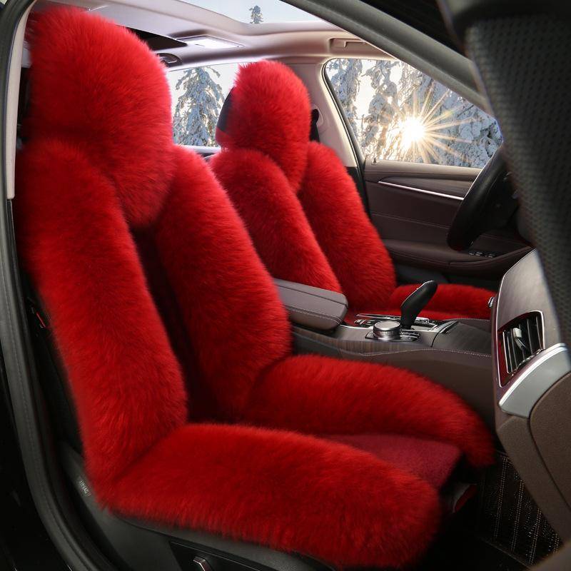 1PC Neue Schaffell Pelz Auto Sitzbezug Universal Wolle Auto Kissen Vorne Auto Sitzbezug Auto Zubehör Auto Sitze auto-styling Auto Innen Weihnachtsgeschenk Seat cushion sets of rot von Joom DACH