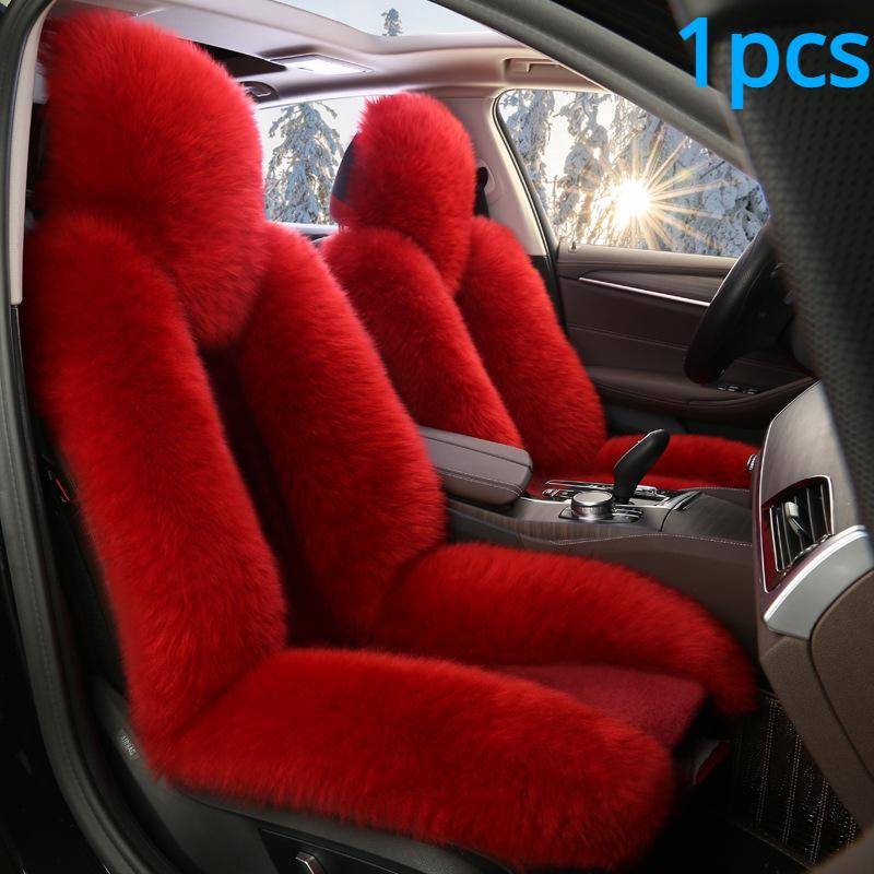 1PC Schaffell Fell Auto Abdeckung Universal Wolle Auto Kissen Vorne Auto Sitz Abdeckung Auto Zubehör Auto Auto-styling auto Innen Weihnachten Geschenk Seat cushion sets of rot von Joom DACH