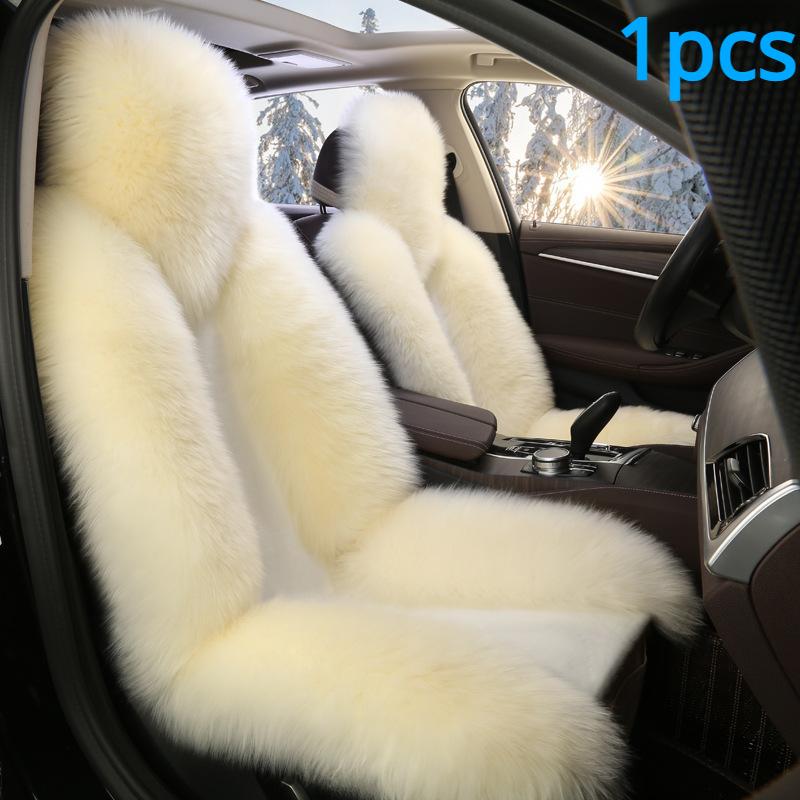 1PC Schaffell Fell Auto Abdeckung Universal Wolle Auto Kissen Vorne Auto Sitz Abdeckung Auto Zubehör Auto Auto-styling auto Innen Weihnachten Geschenk Seat cushion sets of weiß von Joom DACH
