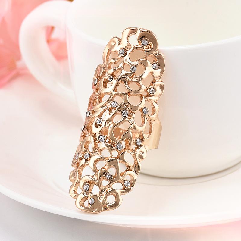 1PC Silber Frauen Hochzeit Licht Großer Ring Hohl Schmuck Punk Gold Geschenk gold von Joom DACH