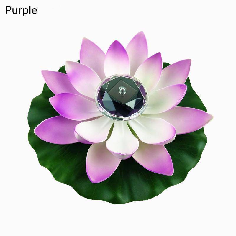 1PC Solar Lotus Lampe Künstliche Schwimmende Brunnen Pool Garten Nachtlicht Teich Landschaft Dekorationen violett von Joom DACH