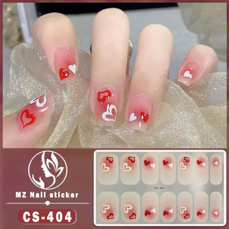 1PC Solid Color Scallion Pink Nagellack Film Panda Blumenmuster Jump Farbverlauf Full Nail Patch Wasserdicht Langlebige Nail Wraps von Joom DACH