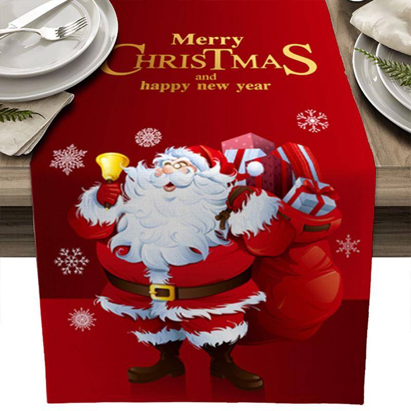 1PC Weihnachtsdekoration Tischläufer Tuch Weihnachtstischflagge Polyester Neujahr 2024 33*180 von Joom DACH