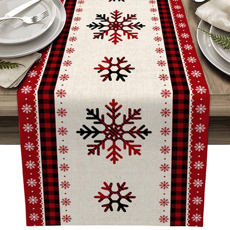 1PC Weihnachtsdekoration Tischläufer Tuch Weihnachtstischflagge Polyester Neujahr 2024 33*180 von Joom DACH