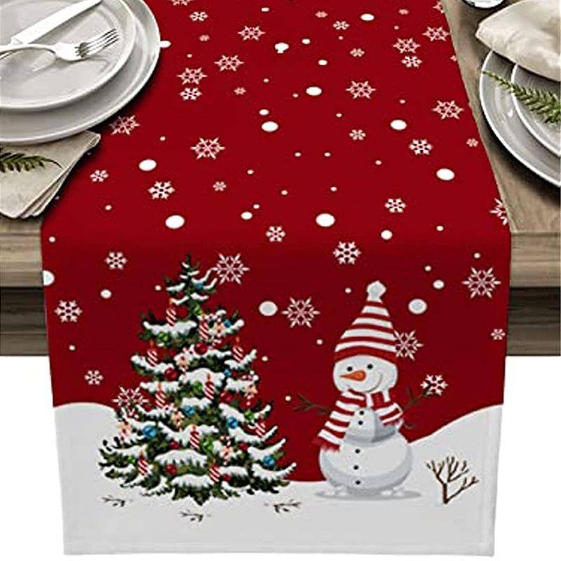 1PC Weihnachtsdekoration Tischläufer Tuch Weihnachtstischflagge Polyester Neujahr 2024 33*180 von Joom DACH