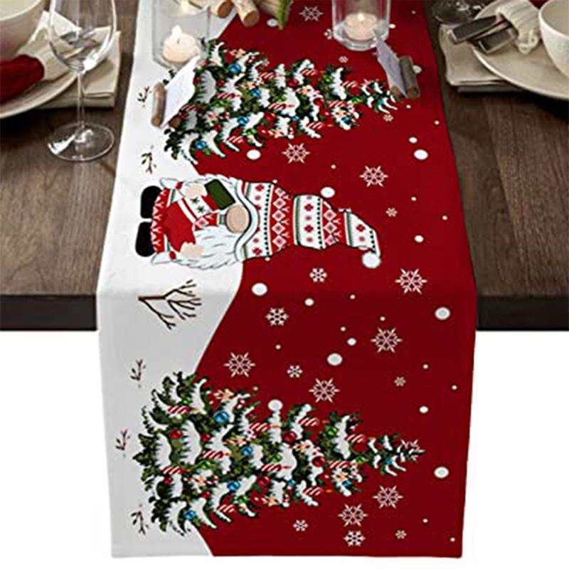 1PC Weihnachtsdekoration Tischläufer Tuch Weihnachtstischflagge Polyester Neujahr 2024 33*180 von Joom DACH