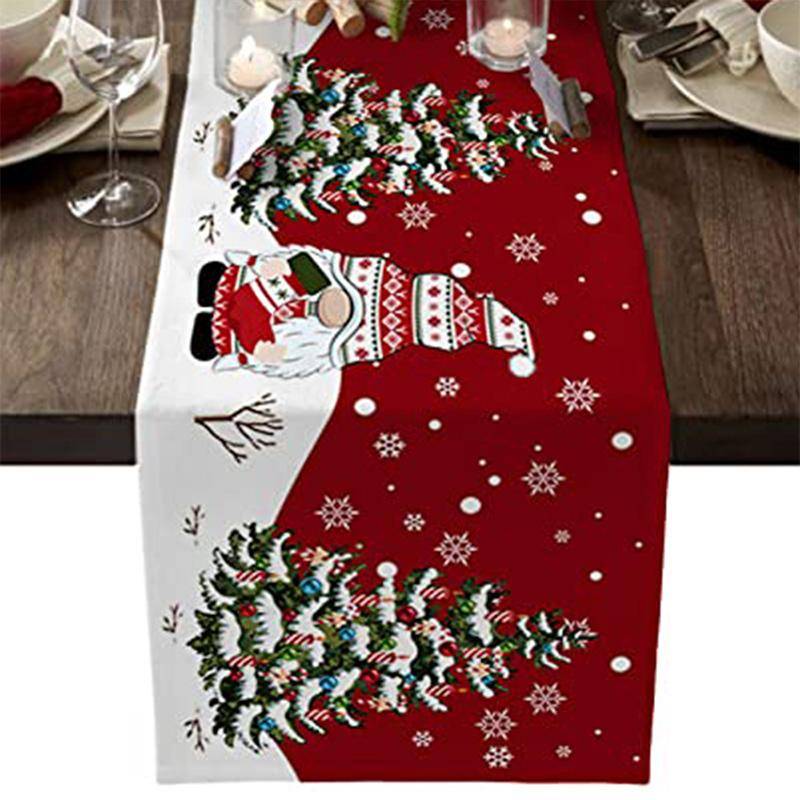 1PC Weihnachtsdekoration Tischläufer Tuch Weihnachtstischflagge Polyester Neujahr 2024 33*180 von Joom DACH