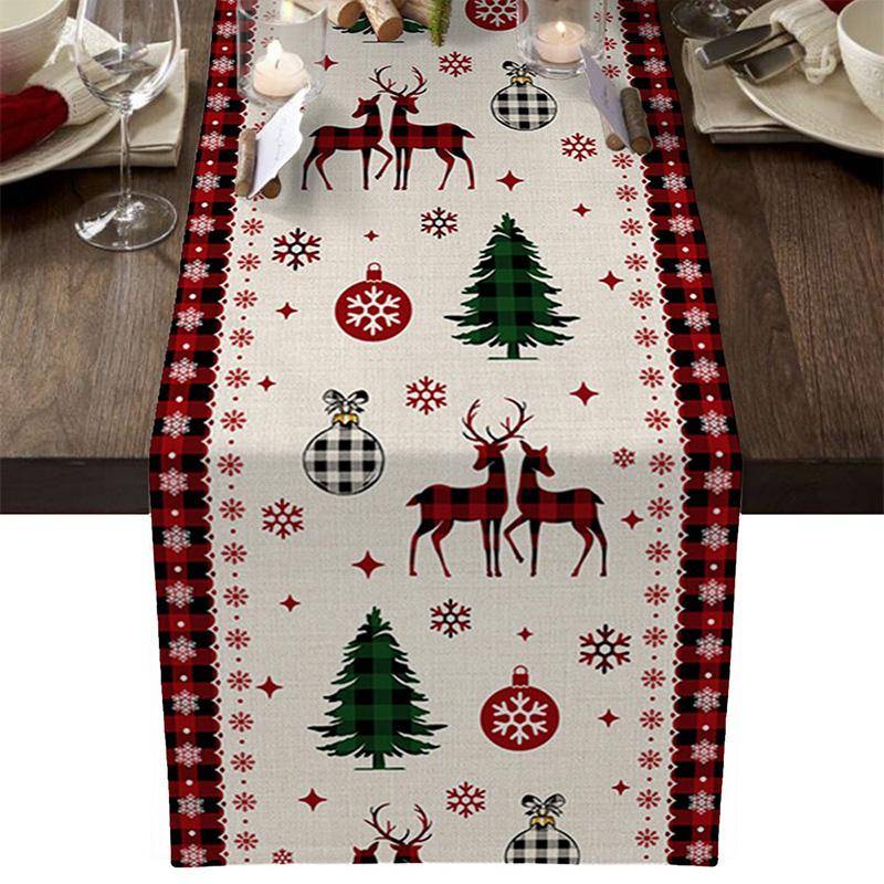 1PC Weihnachtsdekoration Tischläufer Tuch Weihnachtstischflagge Polyester Neujahr 2024 33*180 von Joom DACH