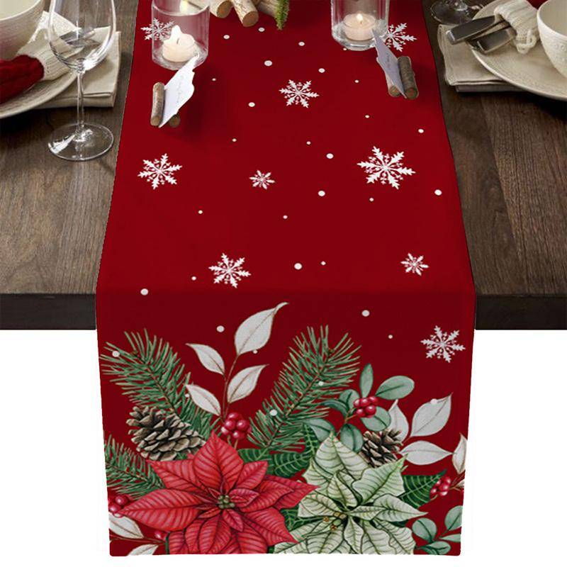 1PC Weihnachtsdekoration Tischläufer Tuch Weihnachtstischflagge Polyester Neujahr 2024 33*180 von Joom DACH