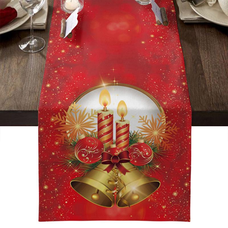 1PC Weihnachtsdekoration Tischläufer Tuch Weihnachtstischflagge Polyester Neujahr 2024 33*180 von Joom DACH