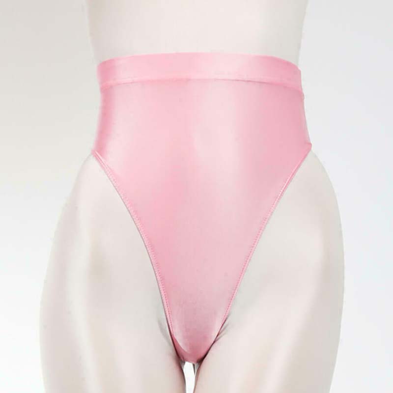 1PC glänzender Tanga Dessous Satin glänzend dünne Höschen G-String Frauen Wet Look Hipster atmungsaktiv 2XL hellrosa von Joom DACH