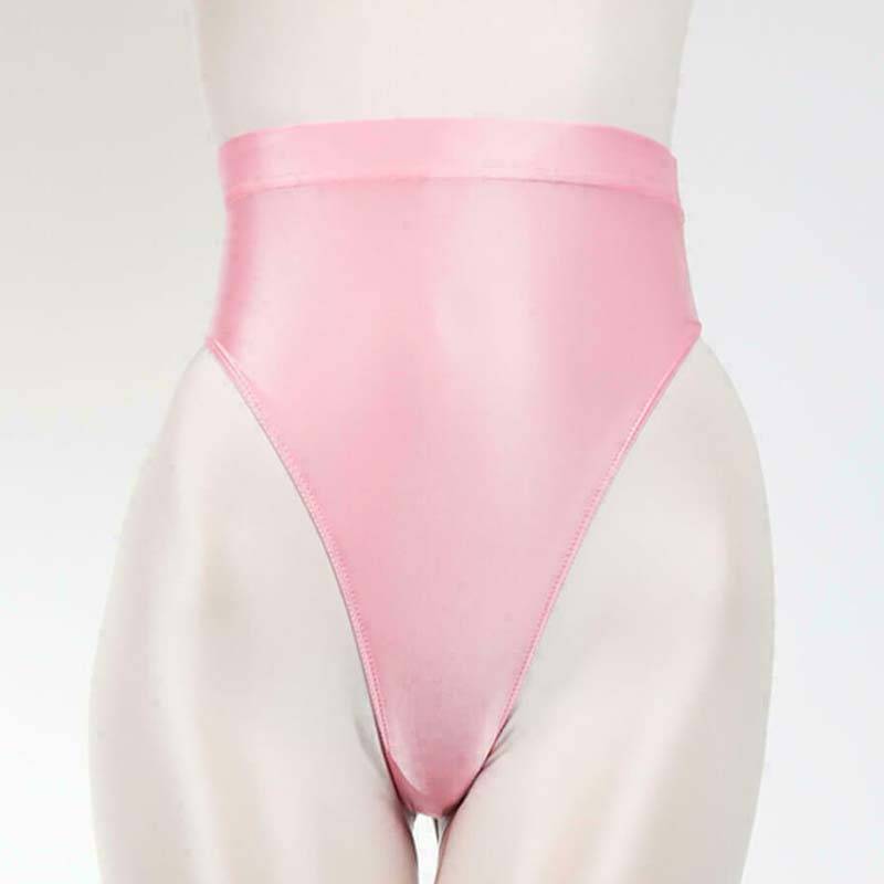 1PC glänzender Tanga Dessous Satin glänzend dünne Höschen G-String Frauen Wet Look Hipster atmungsaktiv 2XL hellrosa von Joom DACH
