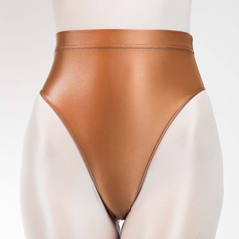 1PC glänzender Tanga Dessous Satin glänzend dünne Höschen G-String Frauen Wet Look Hipster atmungsaktiv M kaffeebraun von Joom DACH