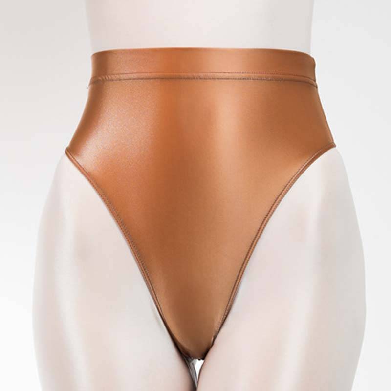 1PC glänzender Tanga Dessous Satin glänzend dünne Höschen G-String Frauen Wet Look Hipster atmungsaktiv M kaffeebraun von Joom DACH