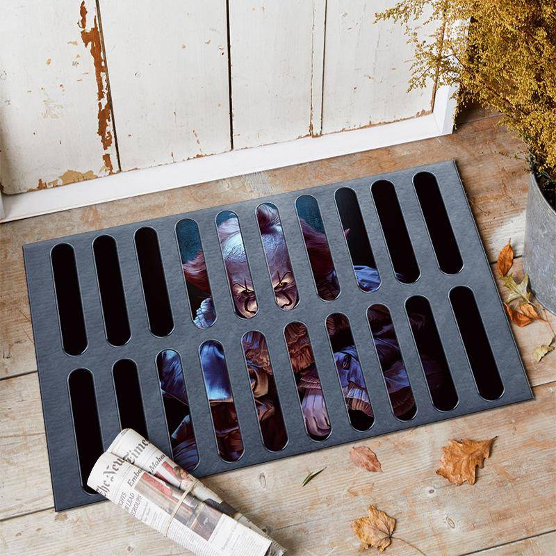 1PC40 * 60 Halloween 3D Visual Clown Bodenmatte Horrorfilm Clown Bereich Teppich Indoor und Outdoor Willkommen Fußmatte Home Decor 40x60cm 16x24inch von Joom DACH